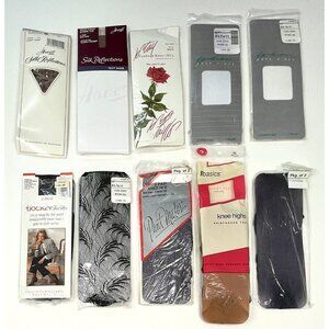 VTG Lot 15pr Fashion KNEE-HIGHS Hi's JCPenney Lord&Taylor Jockey Hanes Lace NEW